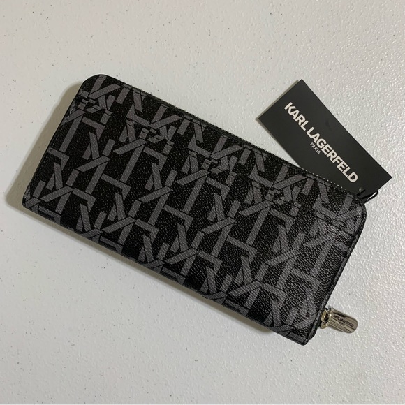 Karl Lagerfeld Paris Monogram Zip-Around Continental Wallet-NWT - Picture 6 of 7